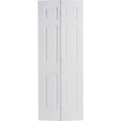 Masonite 60 In. W x 79 In. H Textured Hardboard Primed White 6-Panel 4-Door Bifold Doo