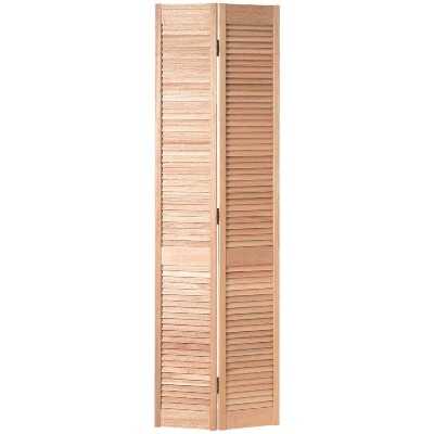 Jeld Wen 36 In. W. x 80 In. H. Pine Louver/Louver Natural Color Bifold Door
