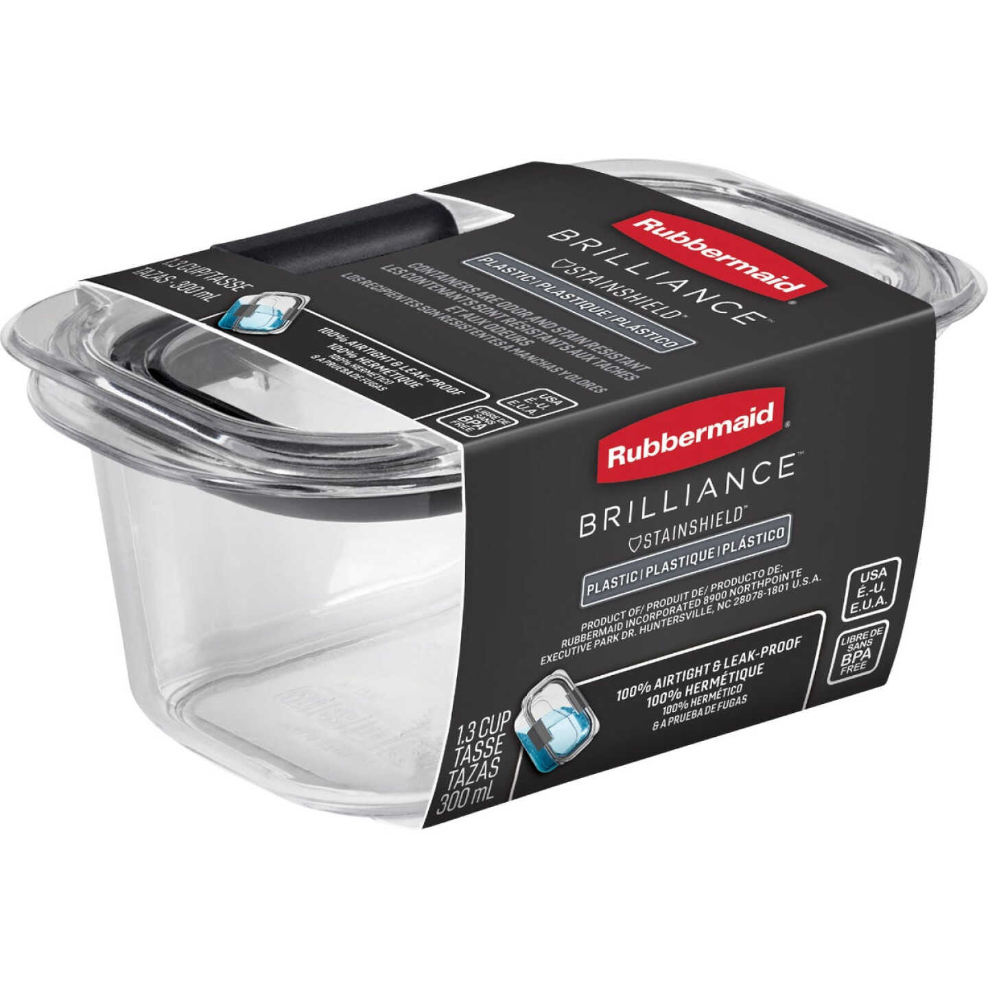 Rubbermaid Brilliance BPA Free Food Storage Containers with Lids, Airtight,  Stain Resistant, Dishwasher Safe, Set of 4 (Small)